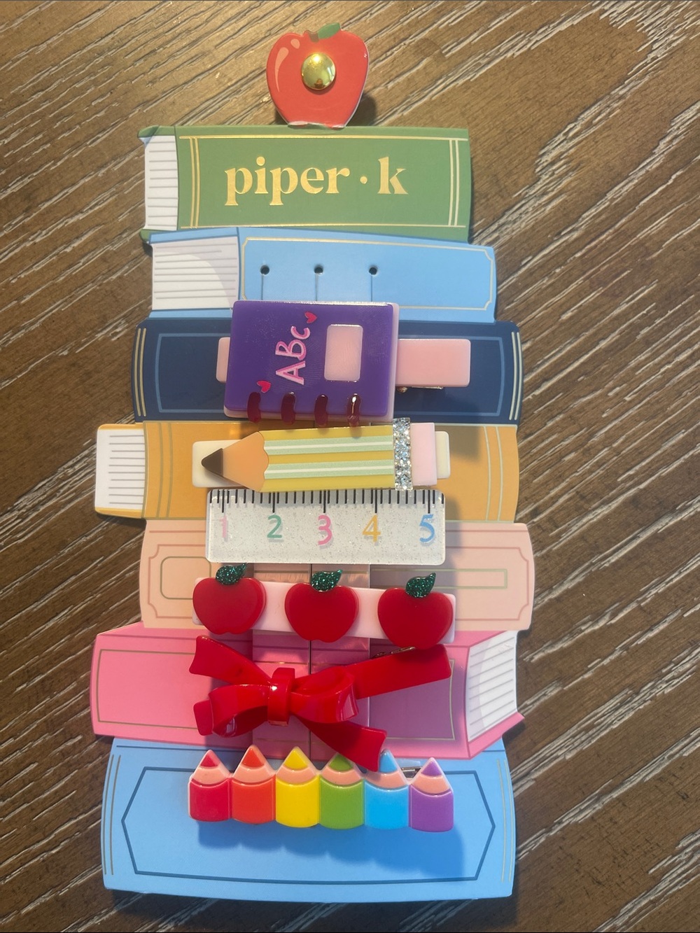 Piper K ✏️📚School-Themed Hair Clip Set of 6 NWT Back to School/Teacher Gift